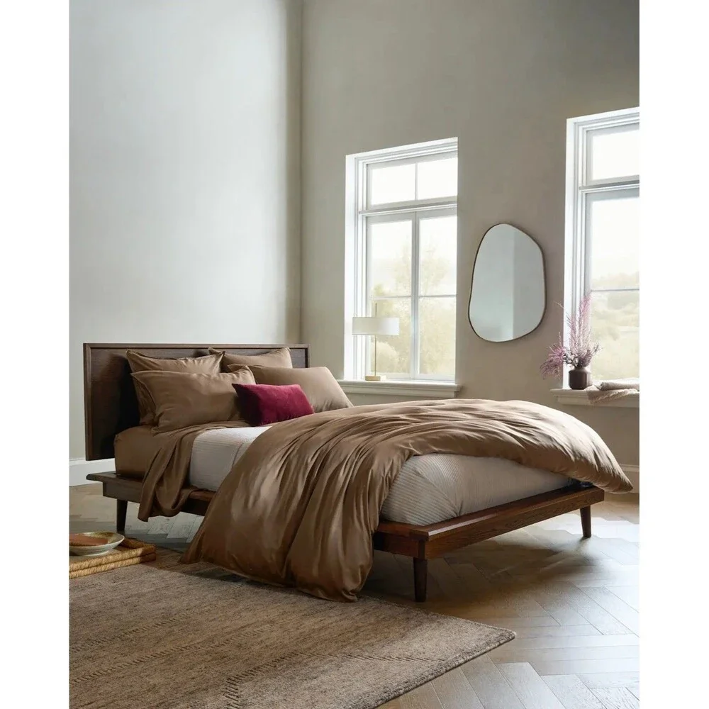 Quince Bamboo Sheet Set Full Walnut Organic Bamboo 300TC Cooling NWT $124 Retail